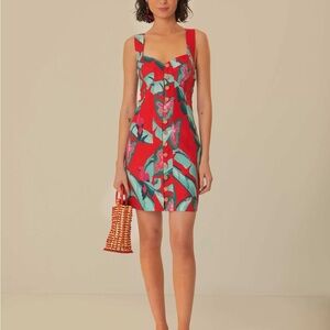Farm Rio Tropical Linen Mini Dress
